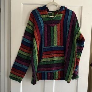 Baha Hoodie Multicolor Striped Women's Sweater Size Large